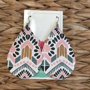 NEW Wesley and Co Handcrafted Leather Earrings